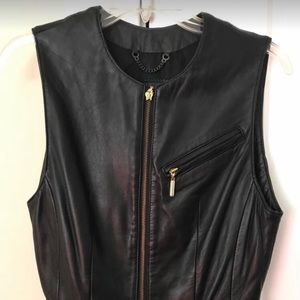 Black leather vest